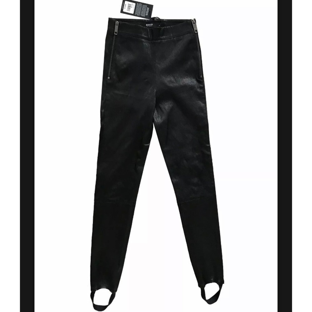 Hudson stretch leather skinny pants